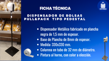 Cargar imagen en el visor de la galería, DISPENSADOR PEDESTAL PARA ROLLO BOLSAS PULL&amp;PACK
