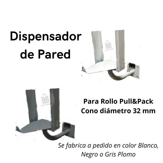 dispensador de pared pull pack para rollos de bolsas