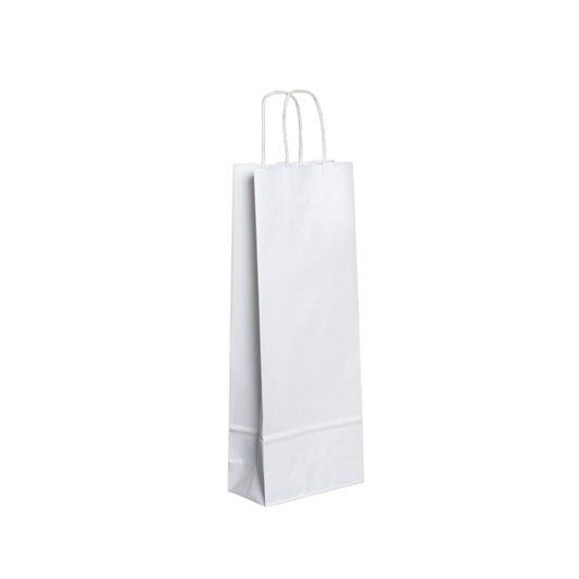 100 Bolsas Kraft Botella Blanca 14x8x40